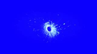 real bullet glass cracks animation in blue screen free stock footage