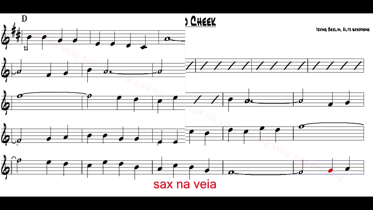 Cheek to Cheek Alto Sax- Partitura(score) Eb