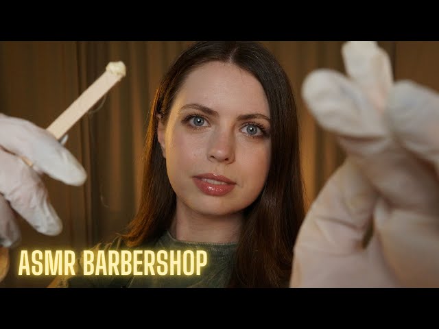 [ASMR] 💈 Barbershop || Eyebrows Waxing and Trimming | Personal attention, Roleplay, Latex gloves