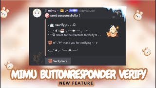 Mimu Verify With Button Responder in Just 1 min  | New Feature | Discord Tutorial