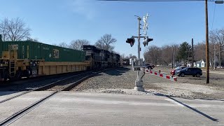 NS Intermodal Train Meets NS Steel Coil Train in Porter, IN! 3/21/2026