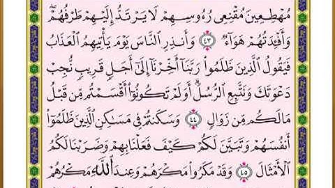الصفحة ( 261) من القرآن الكريم سورة ابراهيم _ مصحف التقسيم الموضوعي _