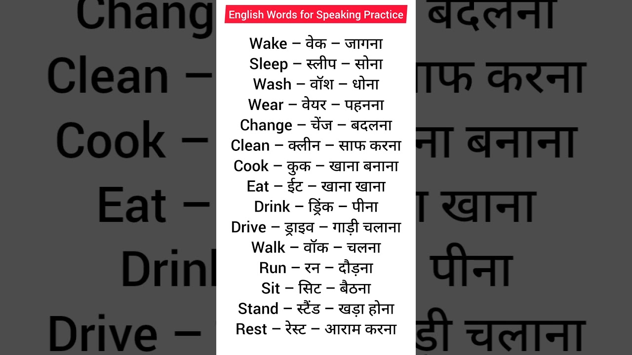 English Words for Speaking Practice 🔥