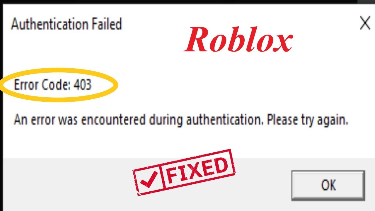 What does error code 403 mean Roblox?