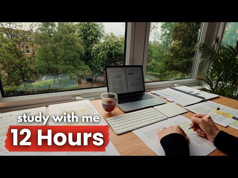 LIVE | 14 HOUR STUDY WITH ME | Pomodoro 50/10, Rain Sounds, Deep Work Focus, Cozy UK Ambience