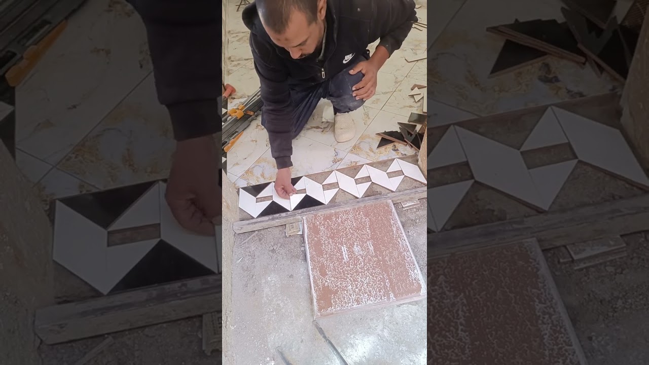 How do professionals prepare 3D tile decorations for a door threshold? Learn it easily!