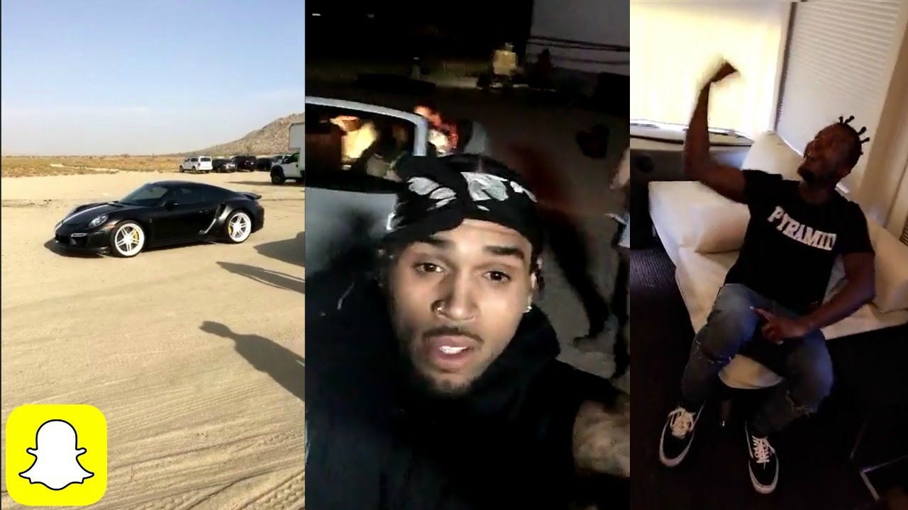Chris Brown shows scenes of the new clip on Snapchat