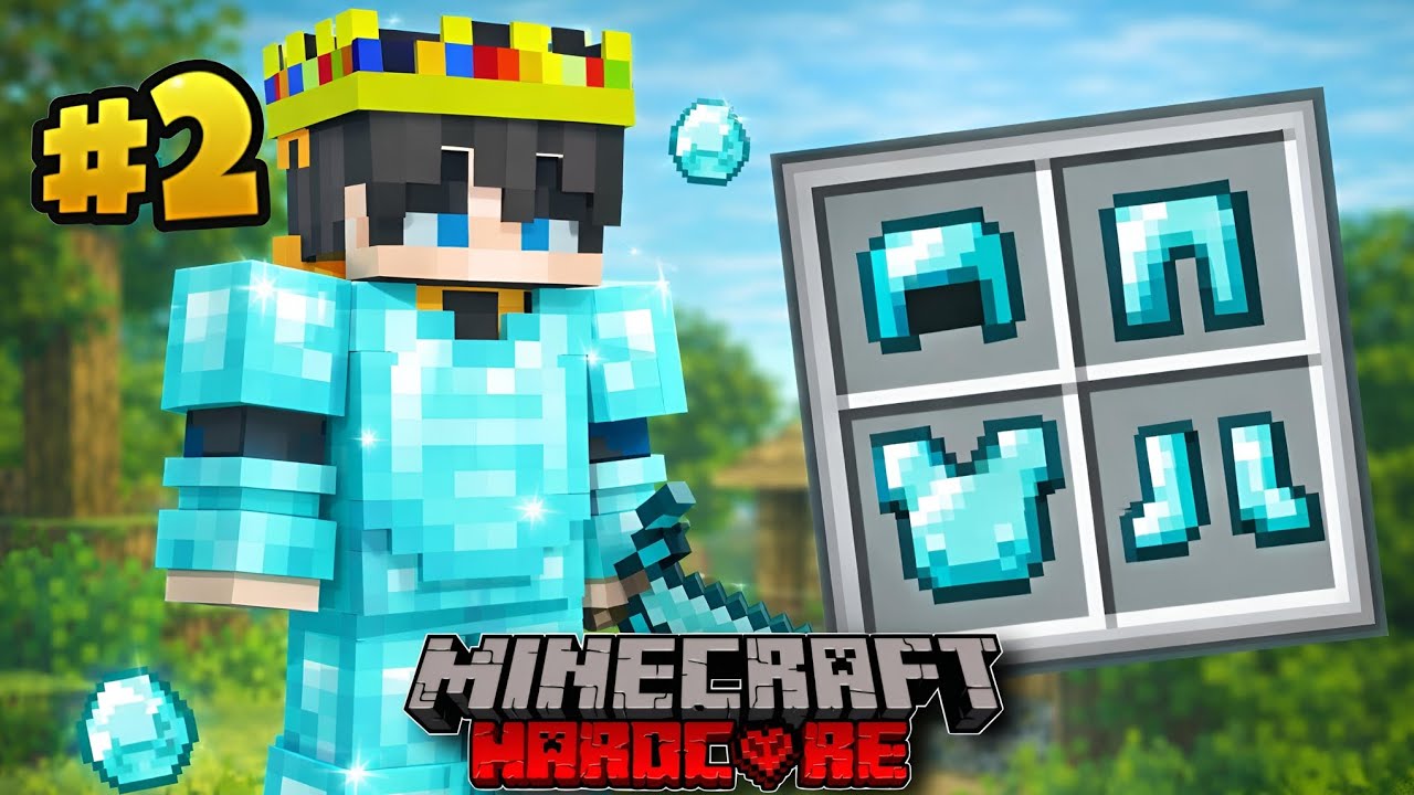Minecraft Hardcore finally → Full Diamond Armor in Ep 2! 😍 - YouTube