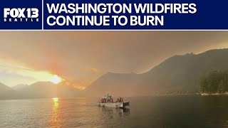 Multiple wildfires continue to burn across Washington