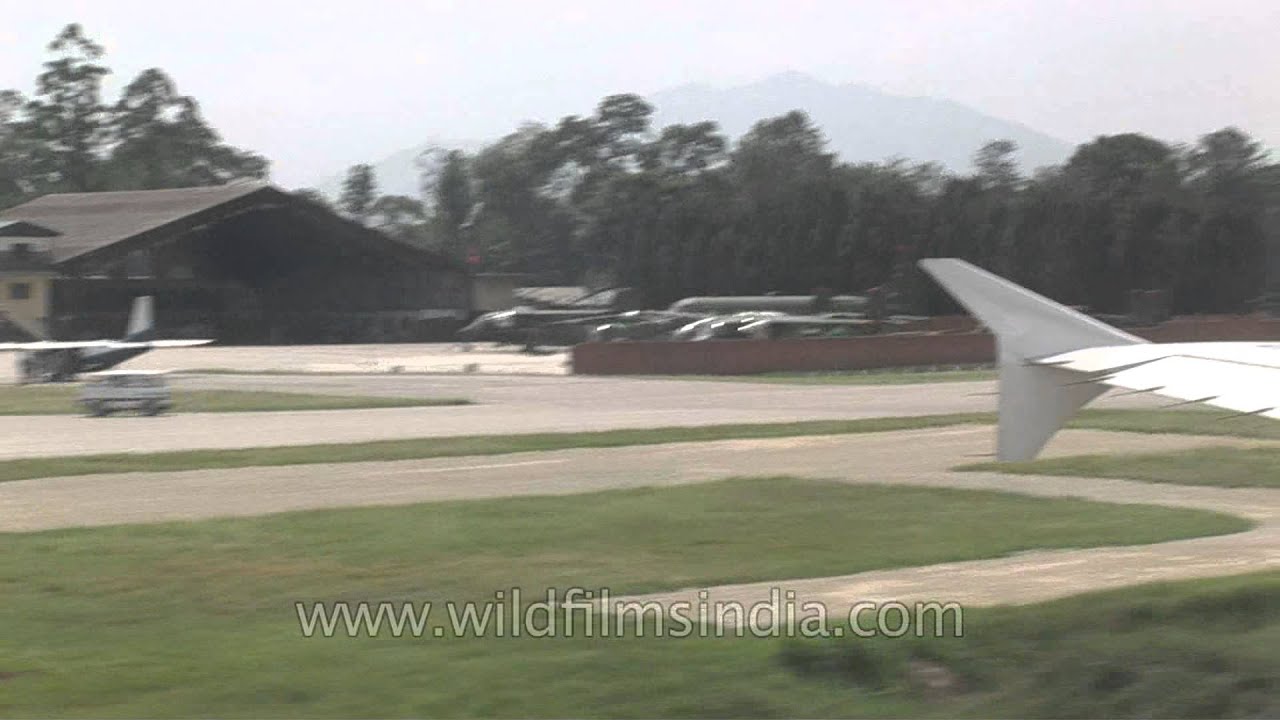 A flight taking off from Tribhuvan International Airport, Kathmandu