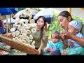 Cooking 450kg+ homemade soft cassava cake with black sesame filling for market sale with Nhi & Khoi