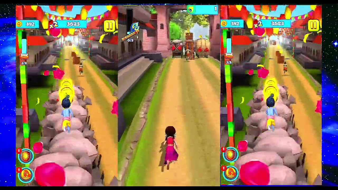 Little Radha Krishna running game and kill the asur