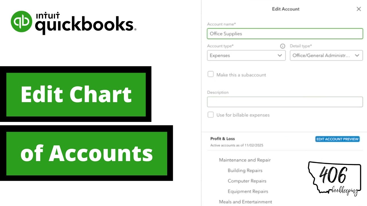 How to Edit Chart of Accounts in QuickBooks Online (New QuickBooks Layout)