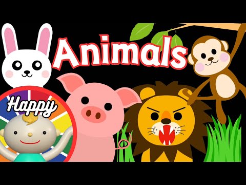 Baby Sensory.【animals】High contrast animation with cute sounds. Calm baby. #BabySensory