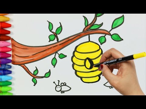 Arı Kovanı Çizimi Nasıl Yapılır? 🍯 Arı Nasıl Çizilir? Çocuk ve Bebek için Çizim ve Boyama