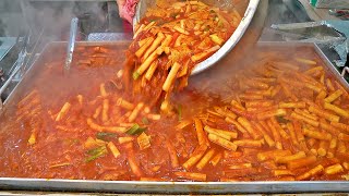 Korean original Tteokbokki, assorted fries, sundae - korean street food