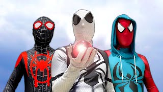 TEAM SPIDER-MAN vs COLOR BAD GUY TEAM  Ruby Battle ( Nerf War in Quarry , Rescue , Parkour... )