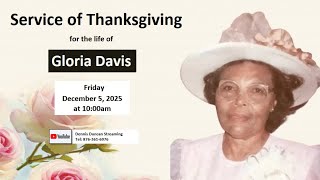 Service of Thanksgiving for the Life of Gloria Davis
