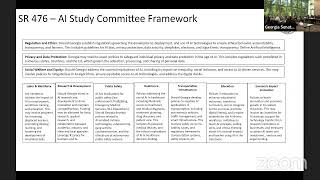 7/17/2024 Senate Study Committee on Artificial Intelligence