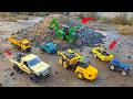 JCB 5CX Fully Loading Black Stone Mix Sand Volvo Truck Swaraj Tractor Toyota 4x4 Truck | JCB Cartoon