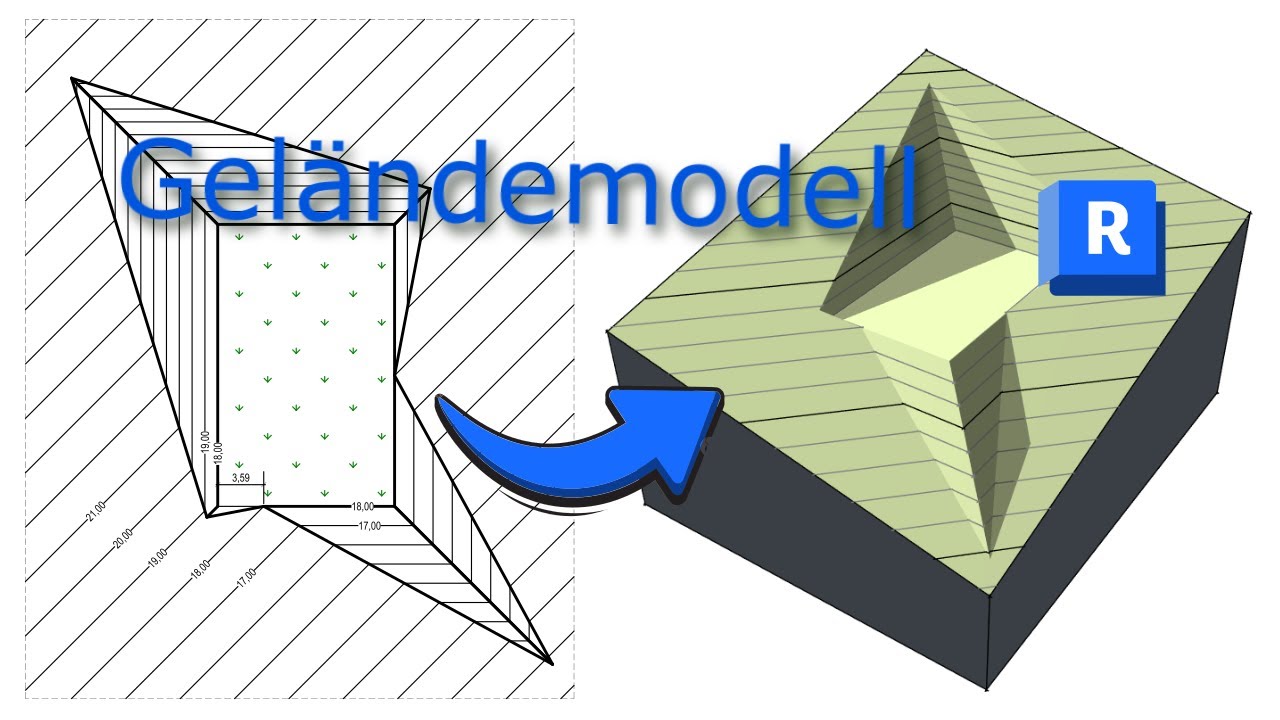 Revit Geländemodell - Platz in geneigtem Gelände