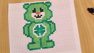Bear Pixel Art 🐻 🐻 🐻 step-by-step tutorial for kids 🐻🐻🐻🐻🐻