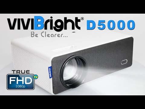 Vivibright D5000 1080p True FHD LED Projector - w/Strech Projector Screen