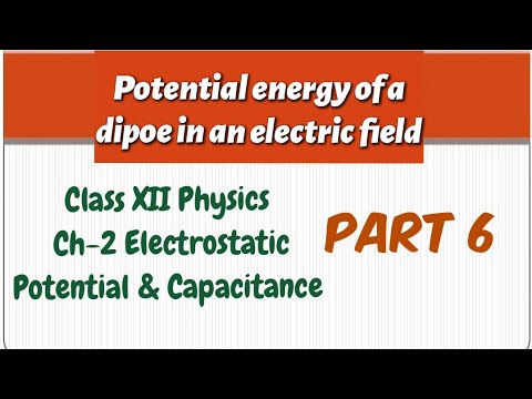 POTENTIAL ENERGY OF A DIPOLE IN EXTERNAL ELECTRIC FIELD Class 12 ...