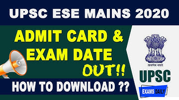 How to Download UPSC ESE Admit Card 2020? | UPSC Engineering Services Exam 2020 Admit card Released