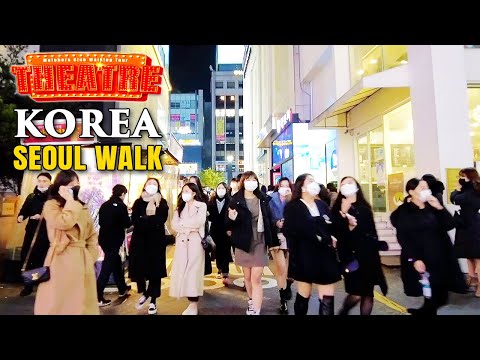 Walking Tour Korea 4K - Burning Seoul Night Street Walk - Gangnam Club & Food streets 강남 클럽 밤 거리 걷기