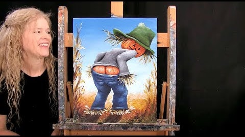 How to Draw & Paint Halloween "FULL MOON SCARECROW" - Paint & Sip at Home - Acrylic Painting Lesson