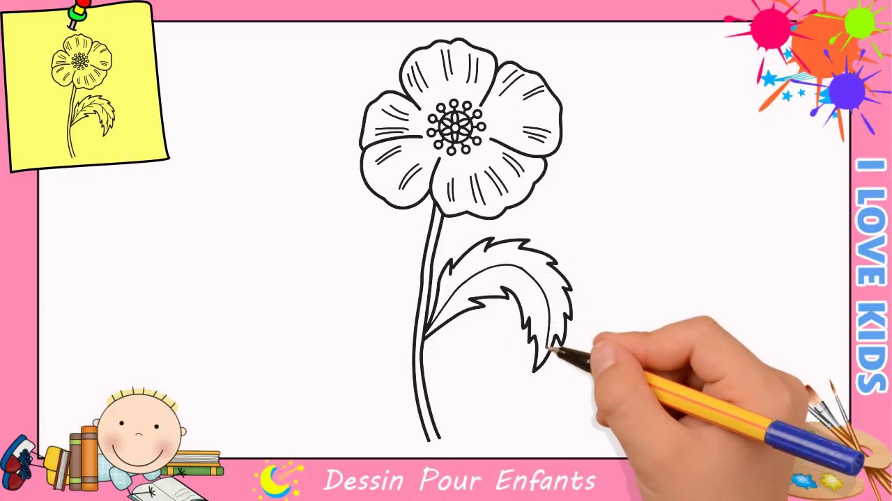 Comment dessiner une fleur FACILEMENT etape par etape pour ENFANTS 15 