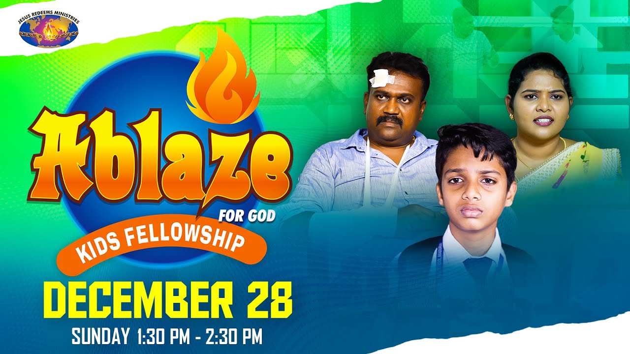 "Ablaze" for God 🔥 || Kids Fellowship || December 28, 2025 || Jesus Redeems Ministries