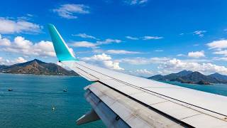 Water Landing in Hong Kong - Greater Bay Airlines (GBA) 737-800 - HD
