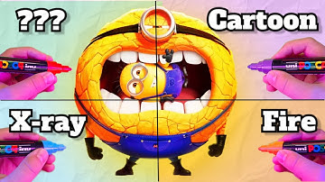 DRAWING MEGA MINION BUT IN 4 STYLES!