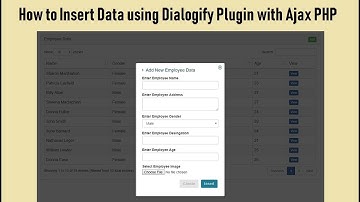 How to Insert Data using Dialogify Plugin with Ajax PHP