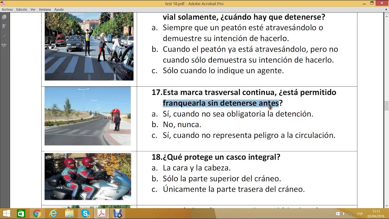 Spanish driving test with Urdu translation no16 YouTube