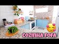 Limpei e Decorei a Cozinha😍Transformei o Móvel😱| Comprinhas e faça vc Mesmo|Cozinha fofa♡