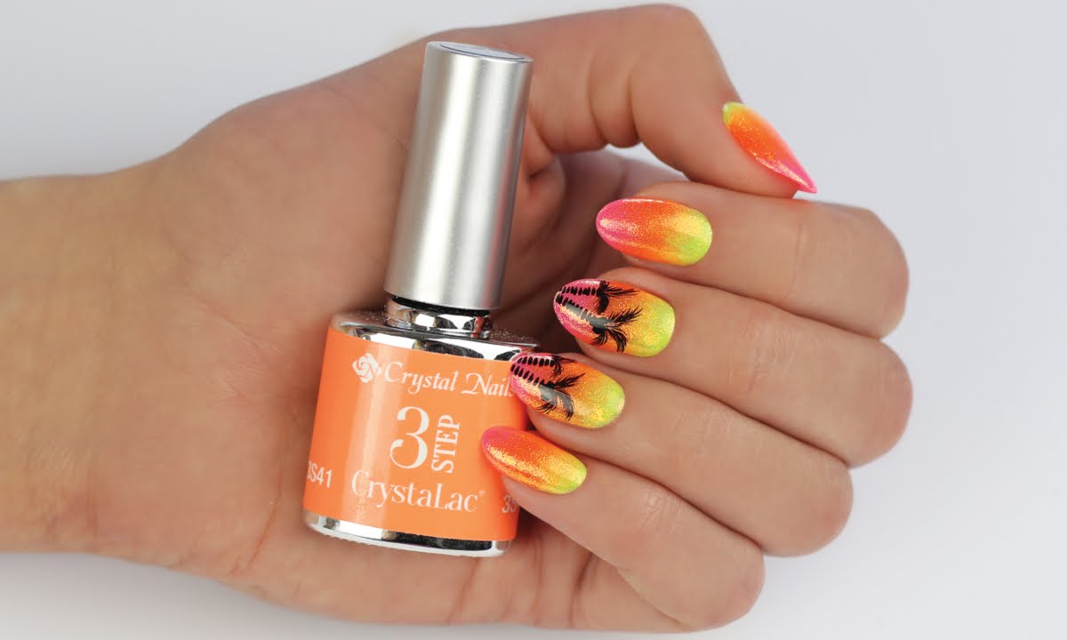 Színátmenetes 3 Step CrystaLac pálmafa díszítéssel