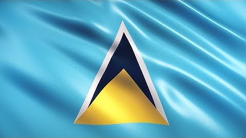 Saint Lucia Flag 25 sec Loop - FREE Full HD Stock Footage - Realistic Flag Wave Animation.