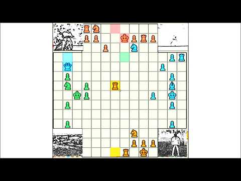4 Player Chess Variant - A Wild Comeback! Speed Chess Game - Artistic Stylized Video Colorful Pieces