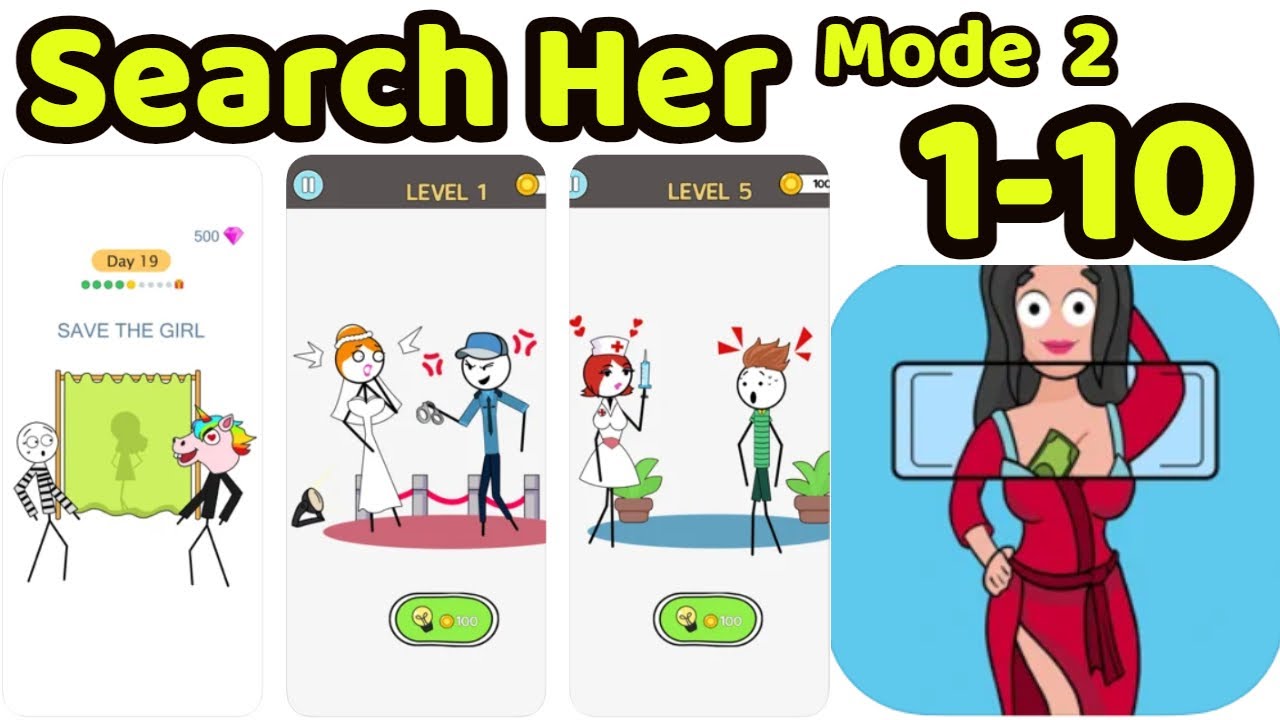 ‎Search Her Game Gameplay Walkthrough All levels 1-10 Mode 2 (Android-iOS)