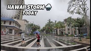 Hawaii Storm Today 🌧️ ハワイ嵐 | Rainy Drive Makiki → Waikiki 🌊 (April 10, 2026)