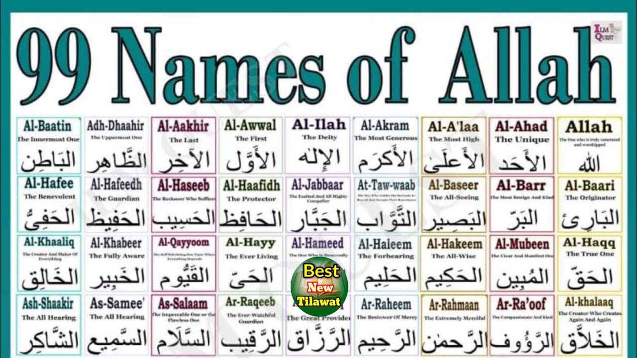 99 Names of Allah | اللہ کے 99 نام | Translation & Explanation | Beautiful  Recitation 🎶
