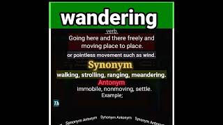 Thumbnail what is wandering | meaning of wandering #wandering #what wandering_meaning @SynonymAntonym