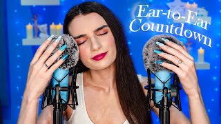 ASMR EAR TO EAR COUNTDOWN 💙 Close Whispers & Brain Massage to Help You Sleep 😴 2 MICS & Long Nails