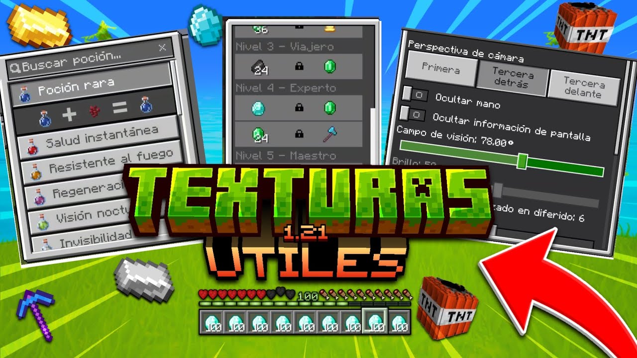 TOP 8 Mejores Texturas Útiles para Minecraft Bedrock 1.21+ (MCPE & W10 ...