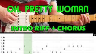 OH, PRETTY WOMAN - Guitar lesson - Intro riff + chorus (with tabs) - Roy Orbison - fast & slow
