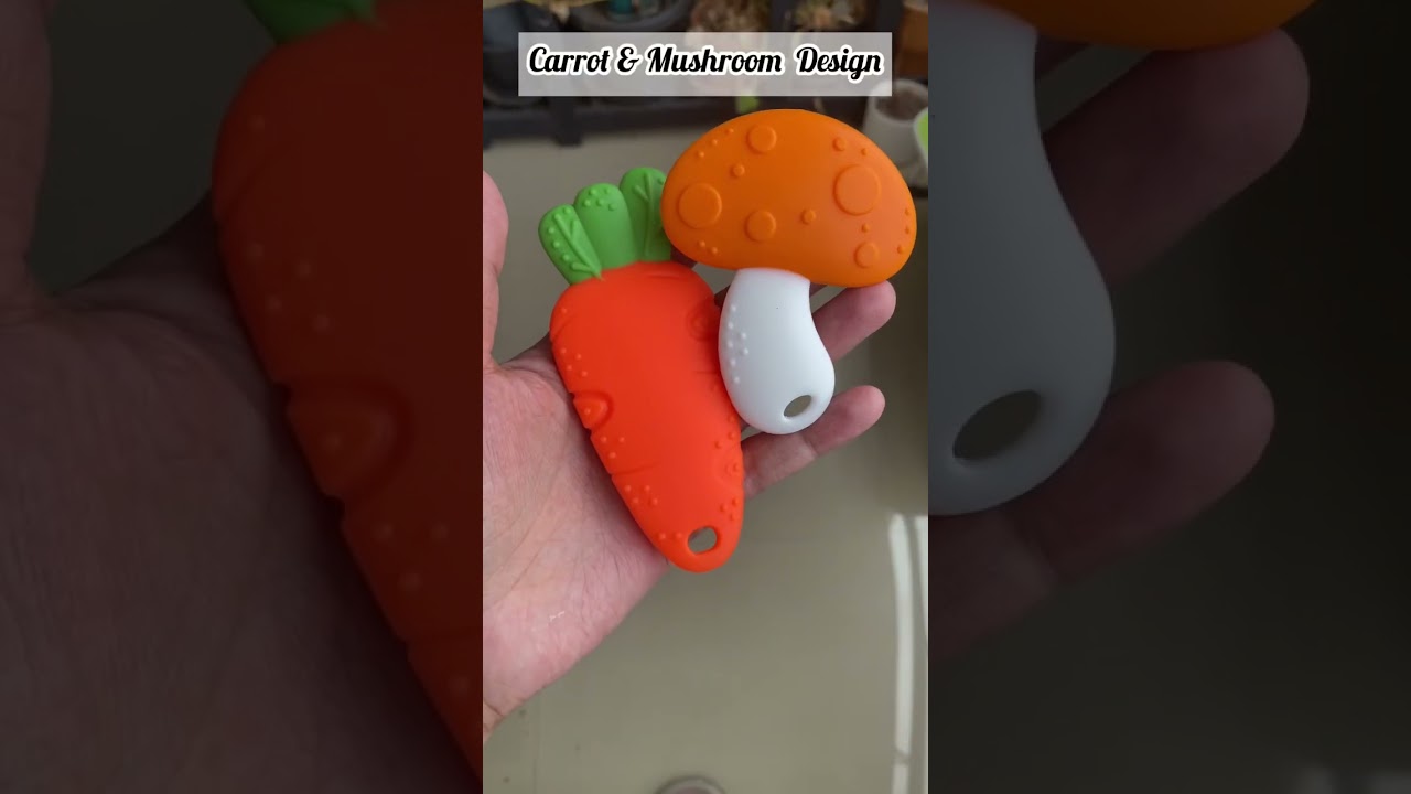 LuvLap Baby Silicone Teether |Amazon|Mushroom &Carrot Deaign |