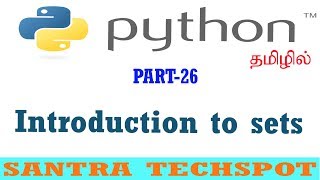 #26 | Python Beginners Tutorial in Tamil | Introduction to sets in python in Tamil